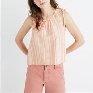 Madewell Crop Swing Tank Top in Petal Plaid size Large L G4357